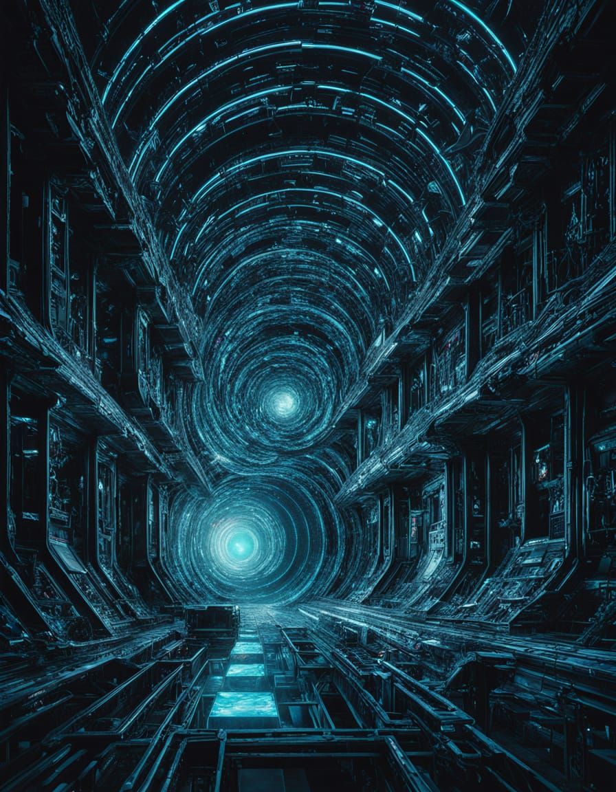 Quantum Glitch Apotheosis in Cyberpunk Style