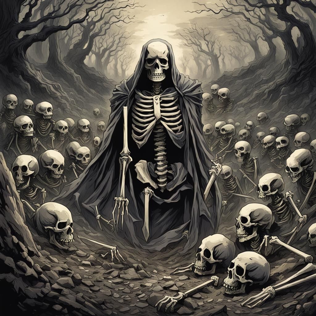 Skeletons Rising: Horror Art in Anime Style