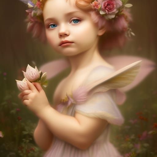 Enchanting Fairy Portrait in Whimsical Style