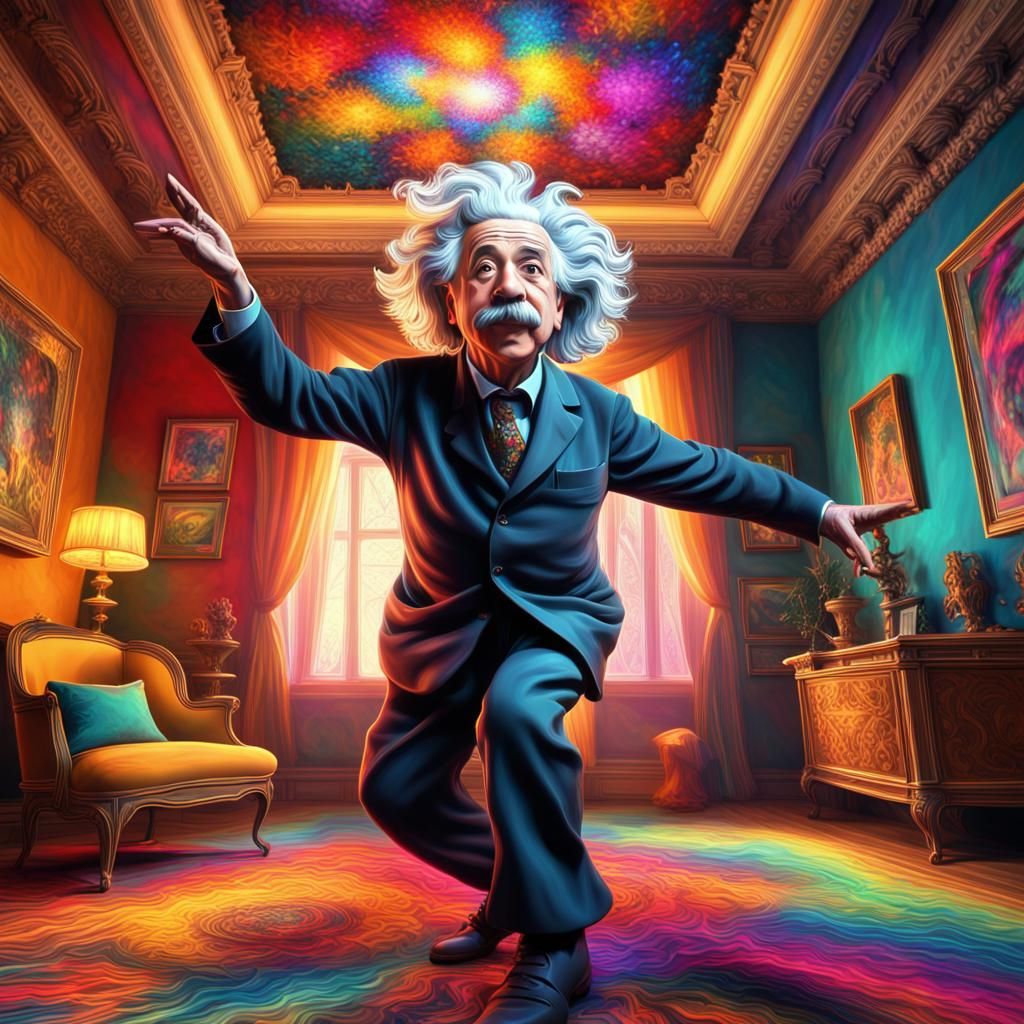 Maximalism, Albert Einstein dancing in his living room