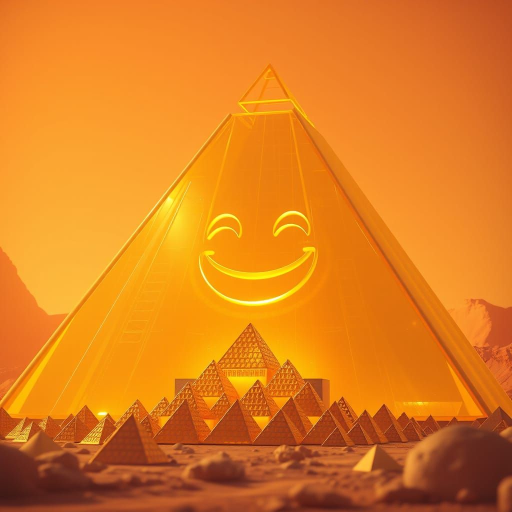 Golden Pyramid Spewing Pyramids in Dreamscape
