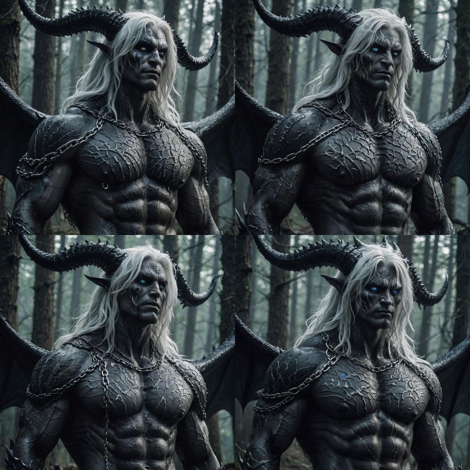 Handsome Demon God of Death in Dark Forest