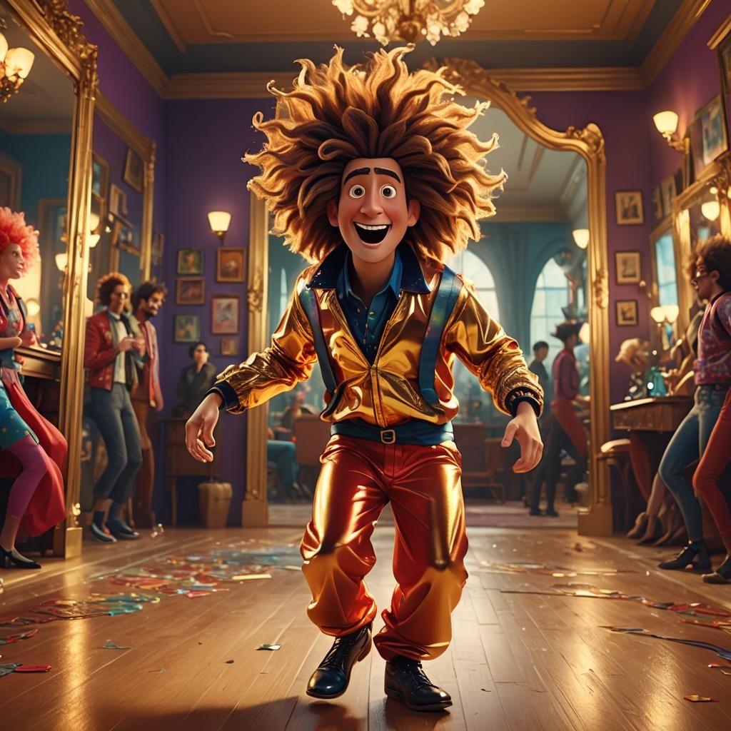 Animated Man Dancing: Vibrant 3D Digital Art