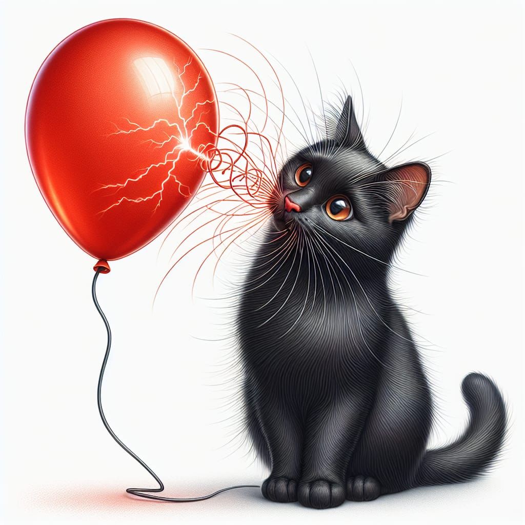 Black Cat's Amusing Balloon Encounter