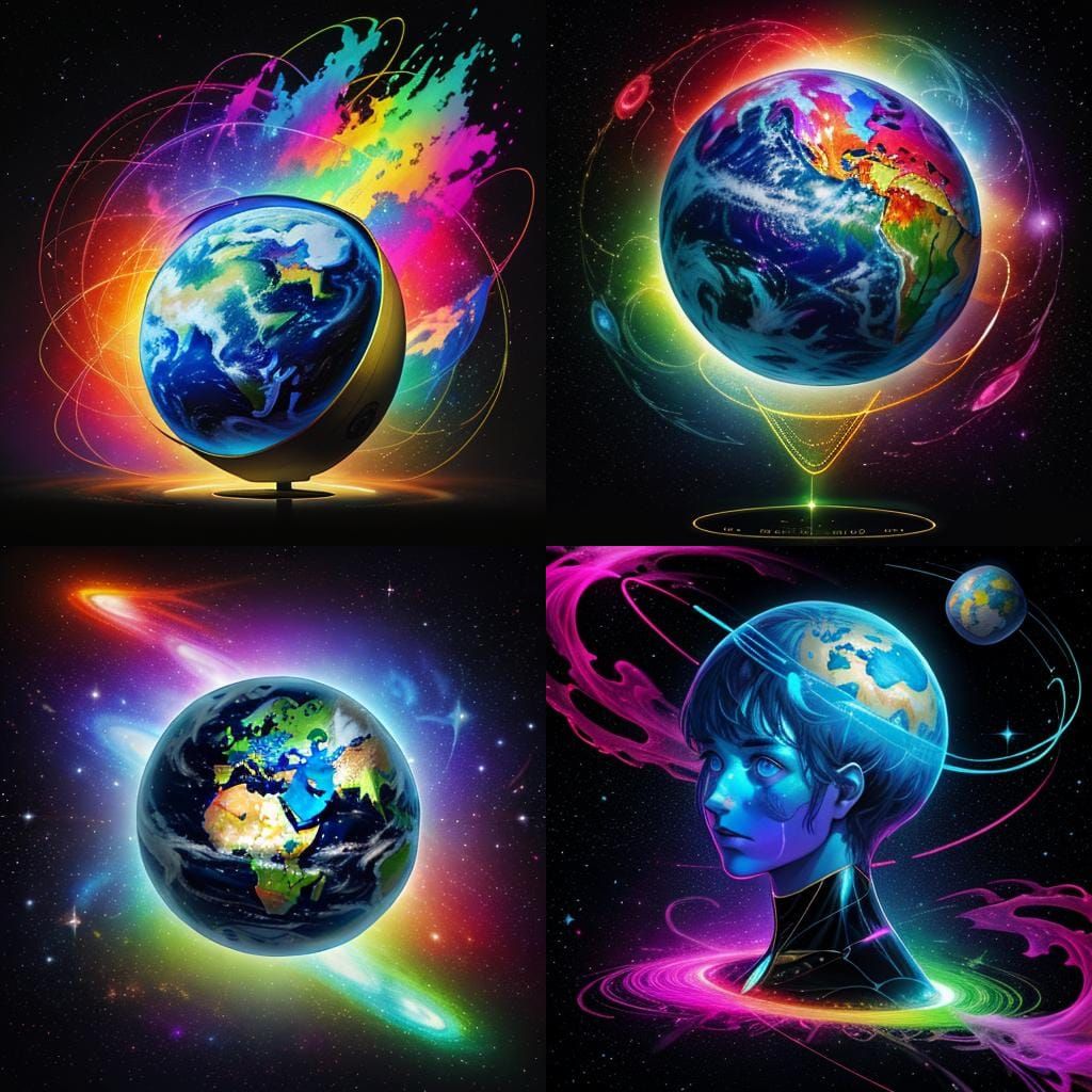 Holographic Cosmic World in Astral Illustration