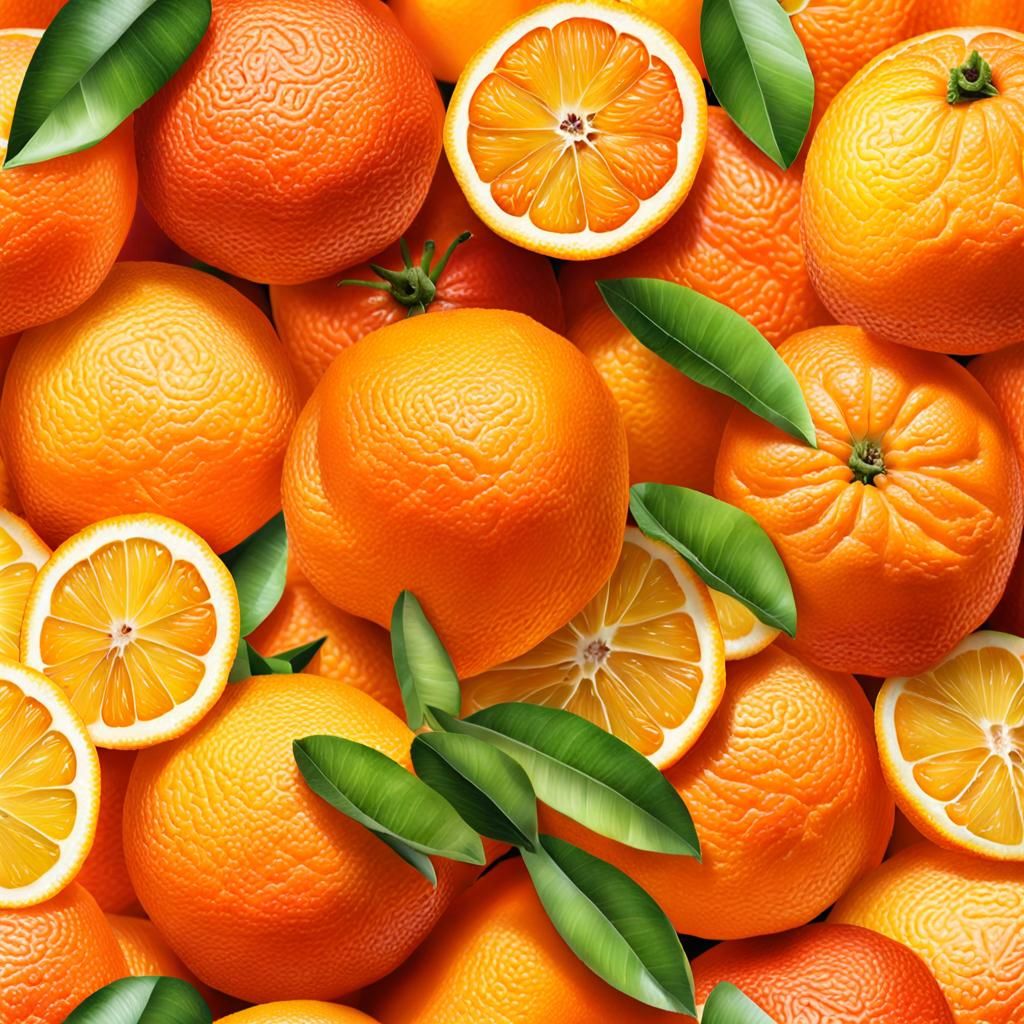 Vibrant Seedless Oranges: A Tropical Fruit Still Life