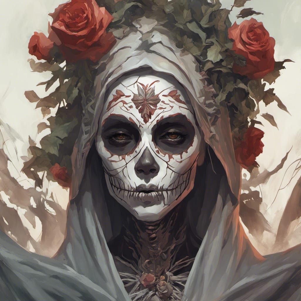 Santa Muerte Portrait in Dynamic Lighting