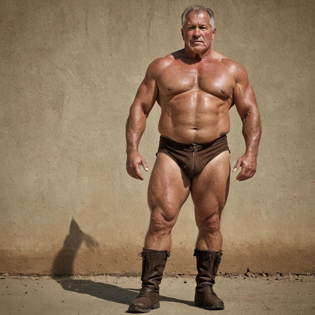 Powerful Wrestler Portrait in Classic Photography Style