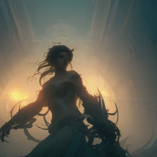 Leo Zodiac in Dark Fantasy Style