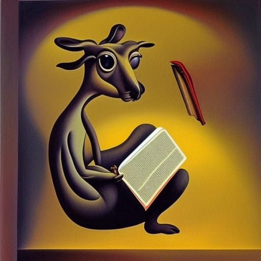 Kangaroo Reading: A Surrealist Vision