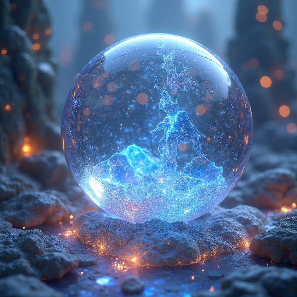 Ethereal Pan Flag Orb in Futuristic Galaxy City