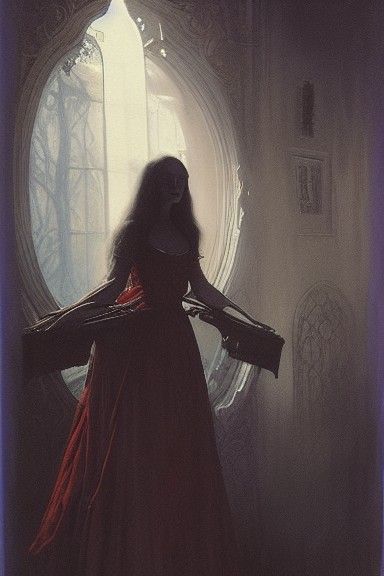 Sinister Wonderland: Sensual Horror Oil Painting