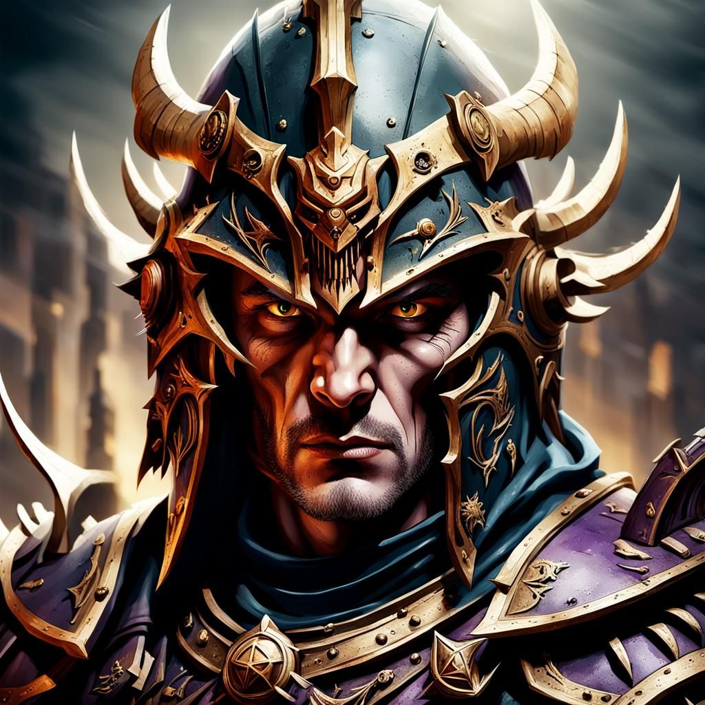 Warlock in Ruined Cityscape: Dark Fantasy Concept Art