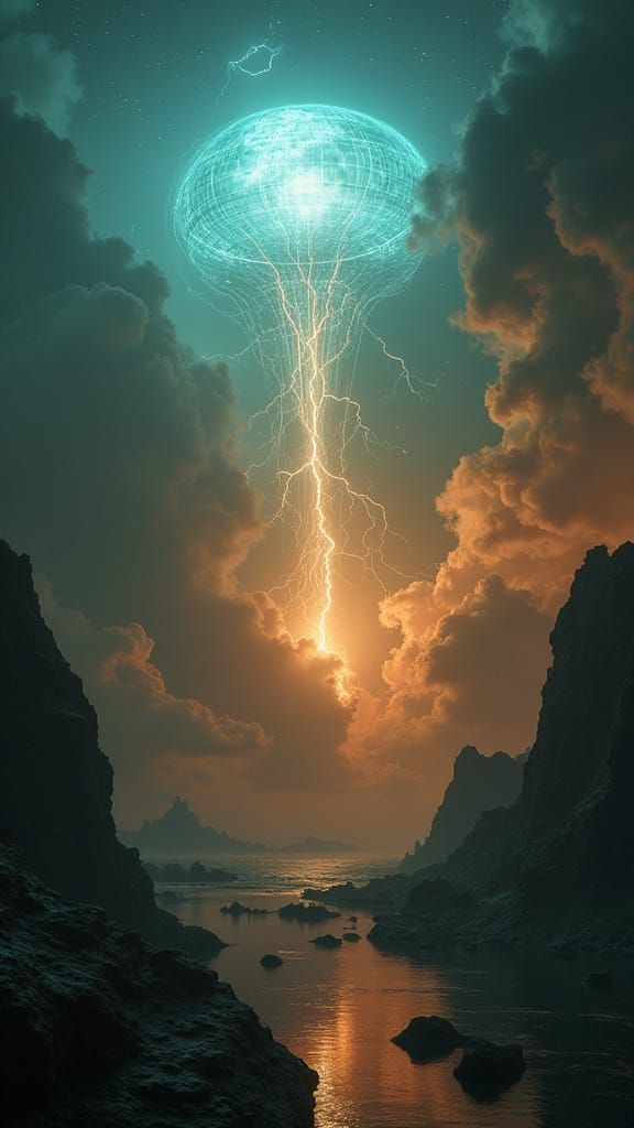 Futuristic City Ionarc in Jupiter Storms