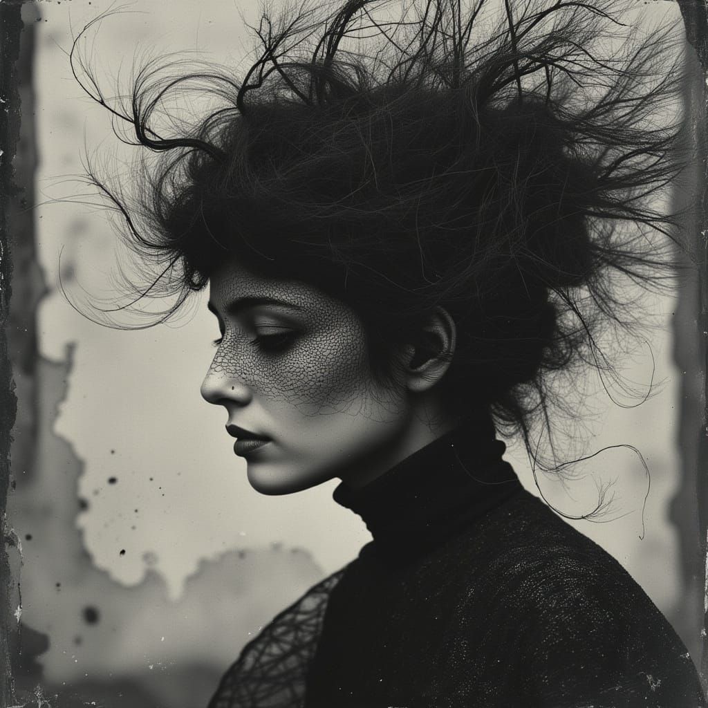 Mystical Woman Weaves Dark Whimsy