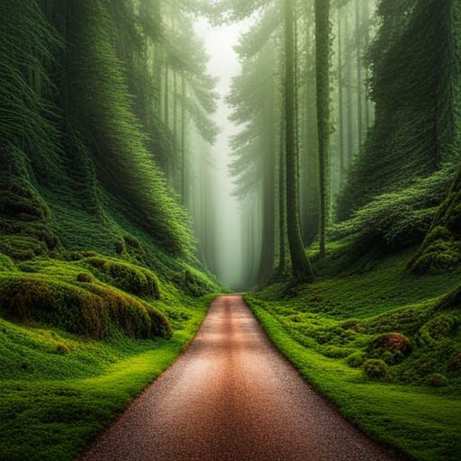 Ein Auto ist mit der Natur verwachsen