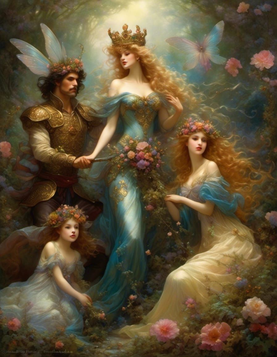 Majestic Fairy King and Queen in Mythical Style