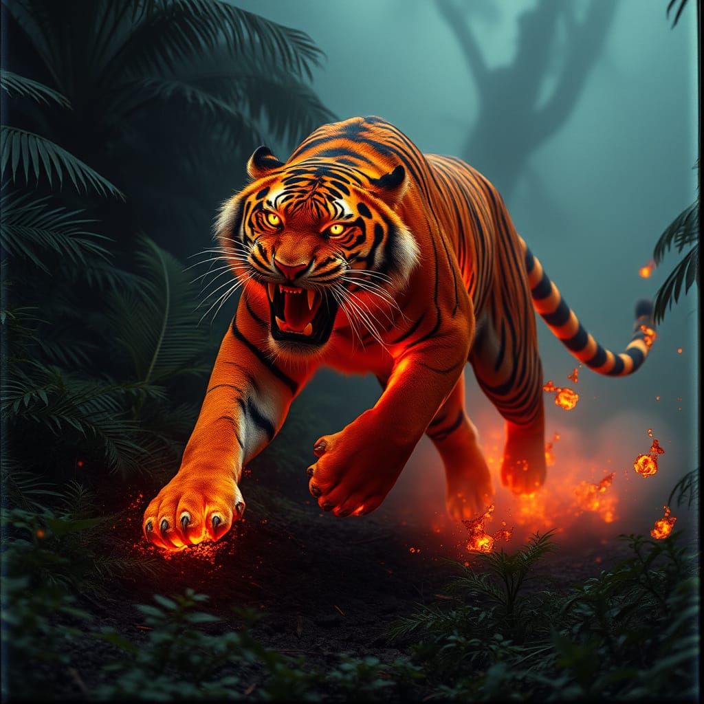 Molten Tiger Unleashes Fury on the Jungle
