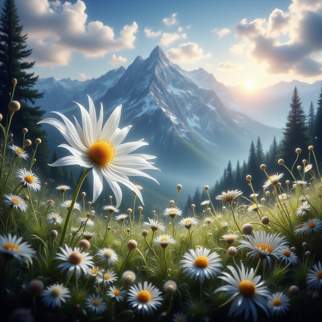 Giant Edelweiss Blooms in Enchanted Alpine Meadow