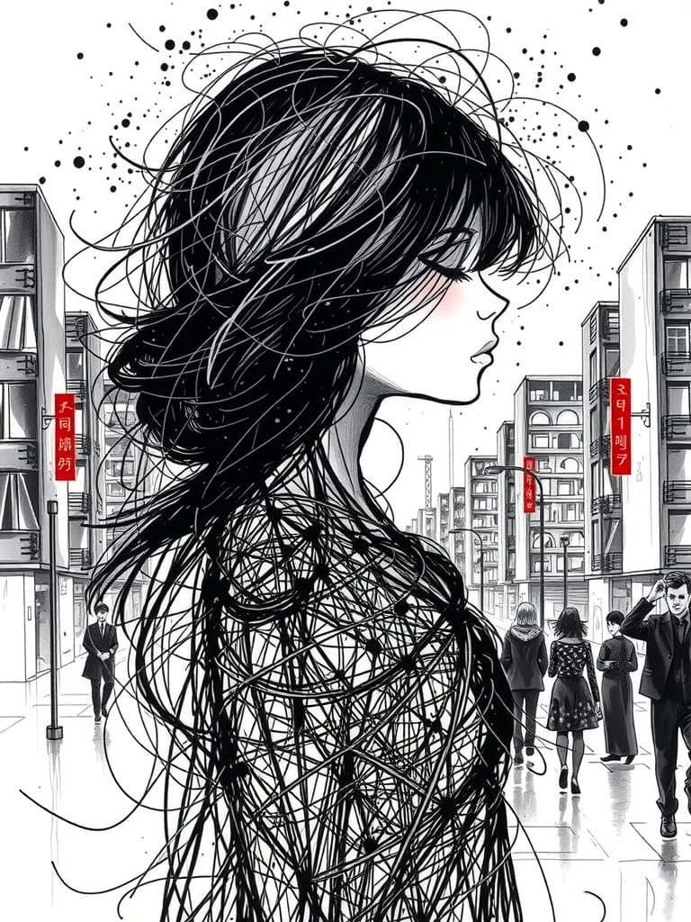 Vibrant, Chaotic Cityscape in Cyberpunk Digital Art