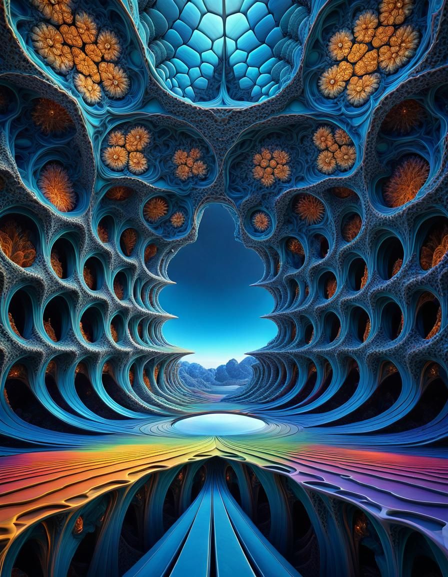 Surreal Fractal Landscape in a Futuristic Dreamscape