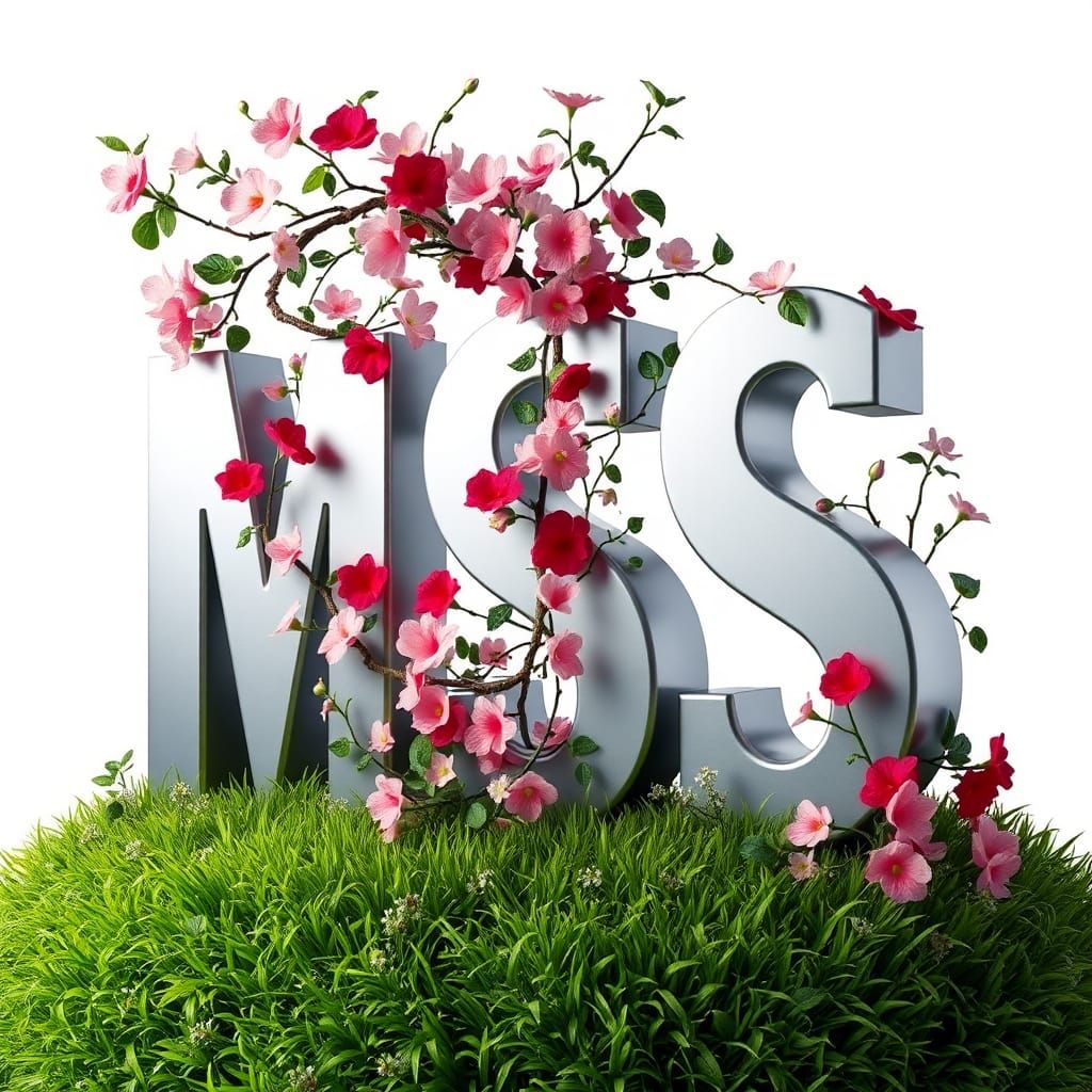 Lush Green 'MSS' Logo with Floral Vines