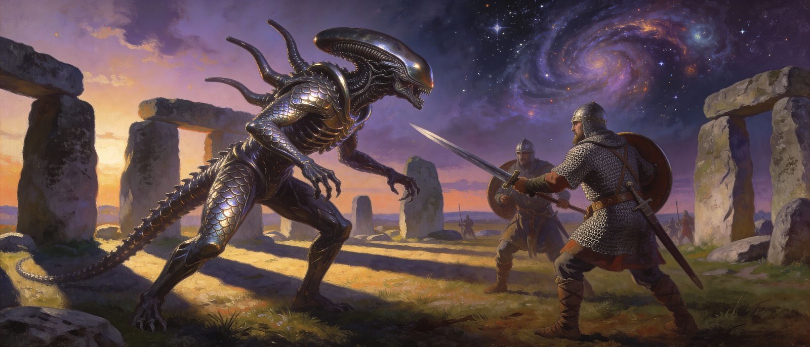 Alien Reptilians Meet Anglo Saxon Warriors at Stonehenge