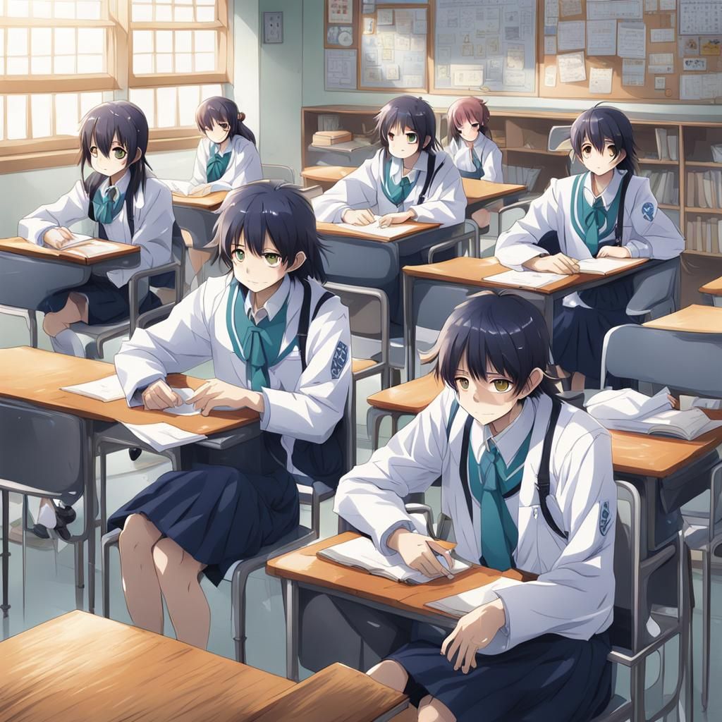 Anime Style Image: Children Too Sick For School