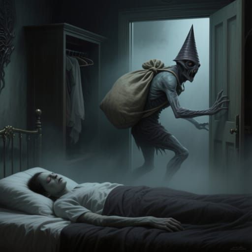 Terrifying Bat Creature Emerging from Closet