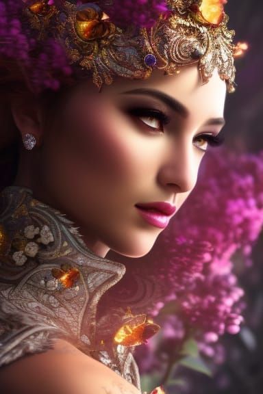 Ghostly Princess Portrait in Biopunk Style