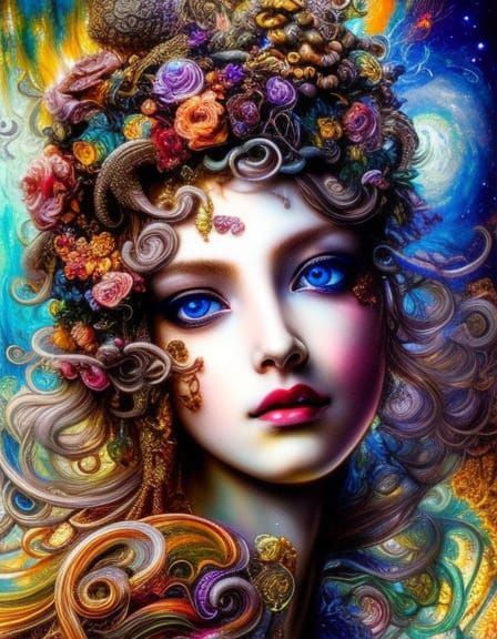 Detailed Medusa Goddess in Hyperrealistic Surrealism