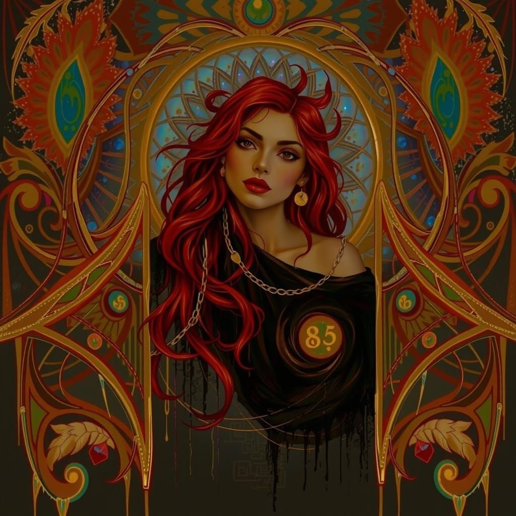 Abstract Expressionism with Iridescent Swirling Patterns