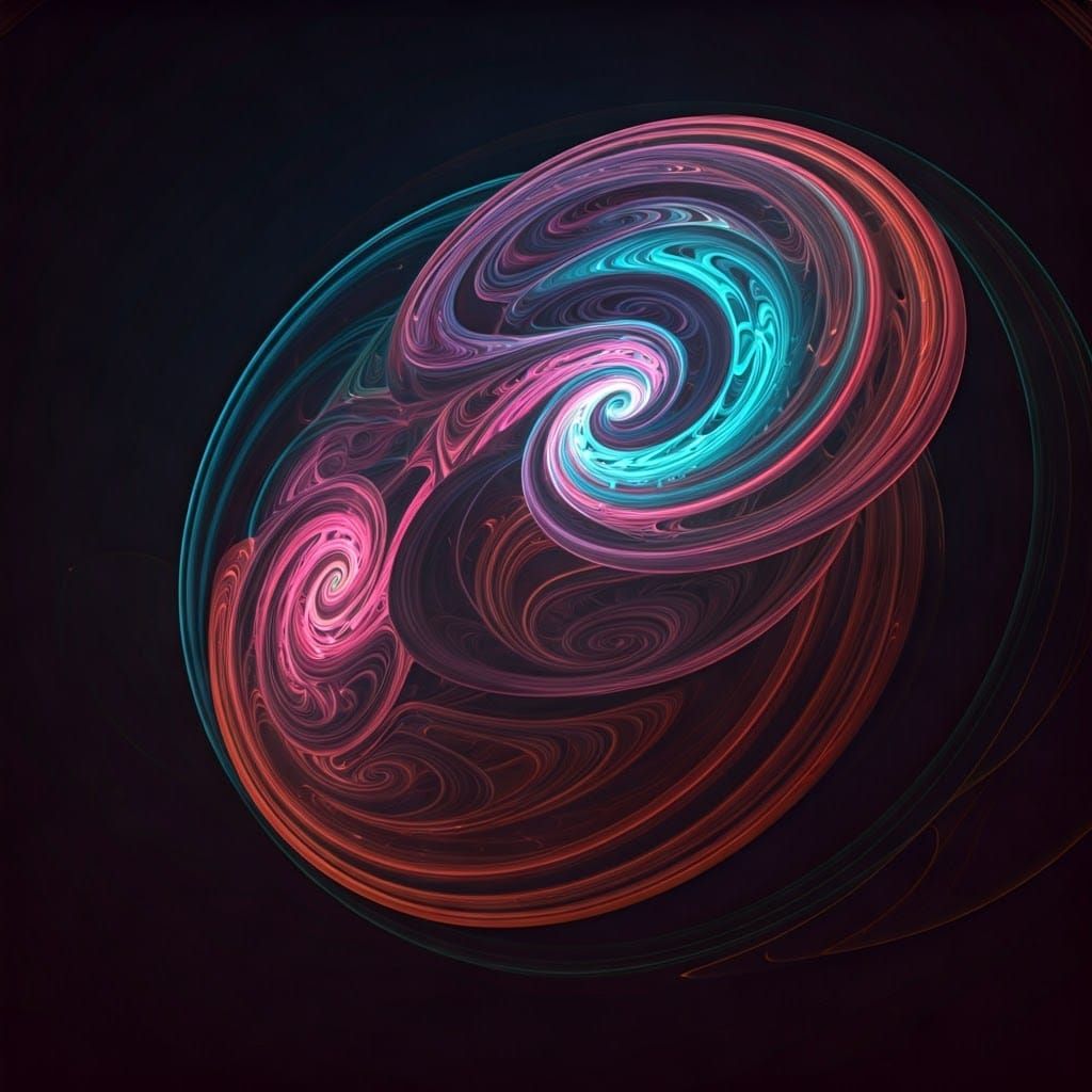 Electrifying Fractals in Neon Synthwave Style