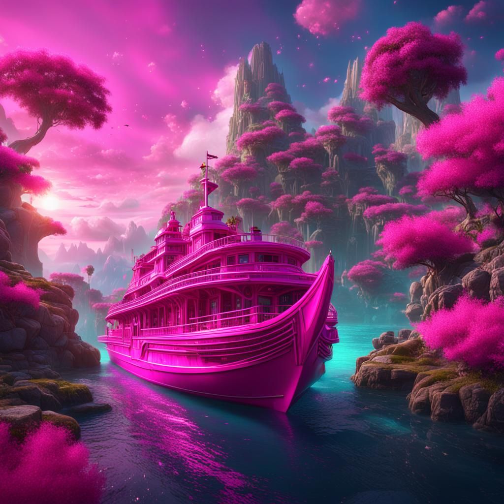 Utopian Ferry in a Paradise: Digital Matte Painting