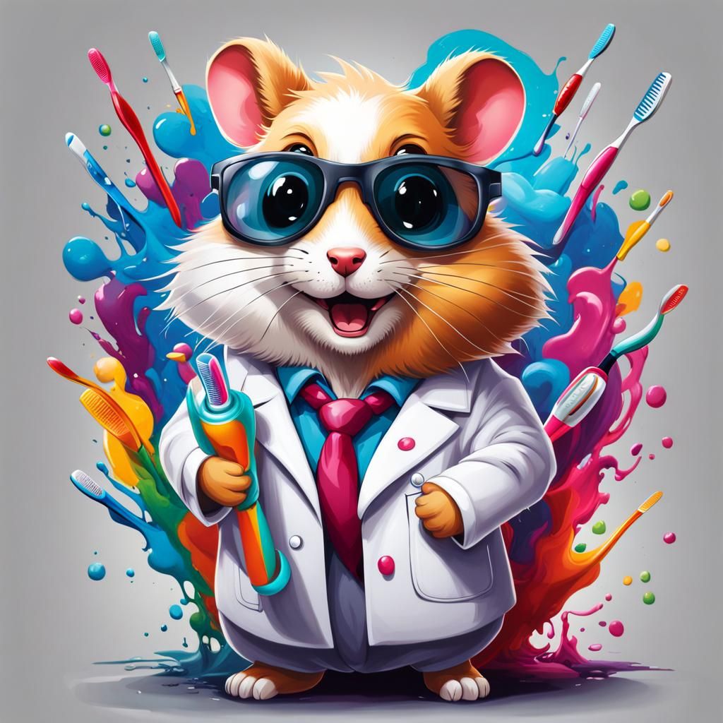 Hamster Dentist in Graffiti Street Art Style