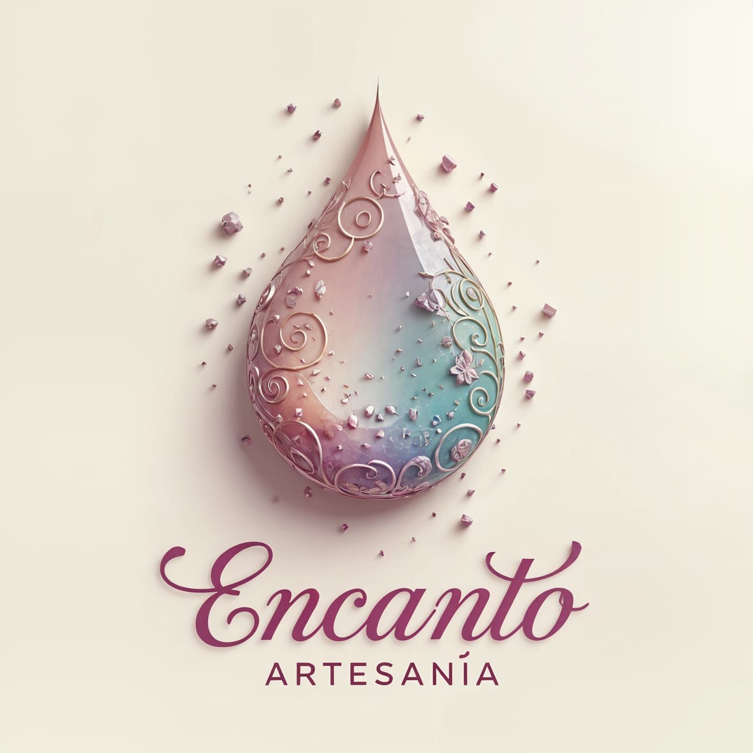 Encanto Artesanía: Feminine 3D Logo for Craft Store