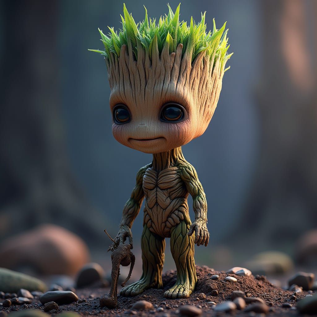 Groot head to toe all grown up. detailed matte painting, dee...