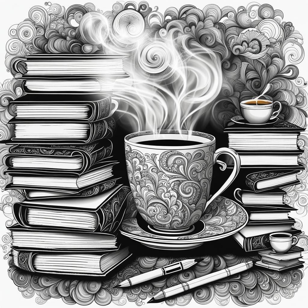 Teacher's Mug with Tea in Black and White