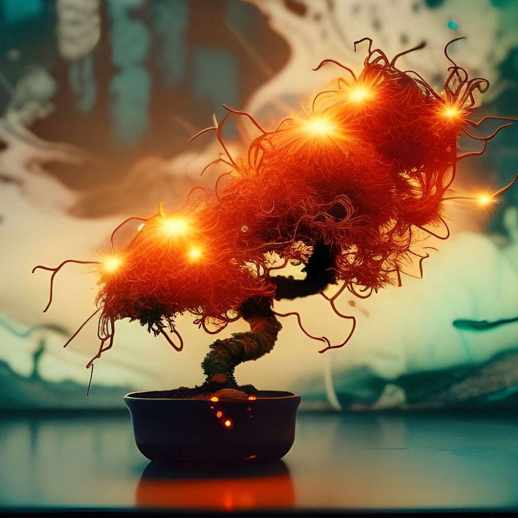 Fiber Optic Bonsai Tree by Ismail Inceoglu