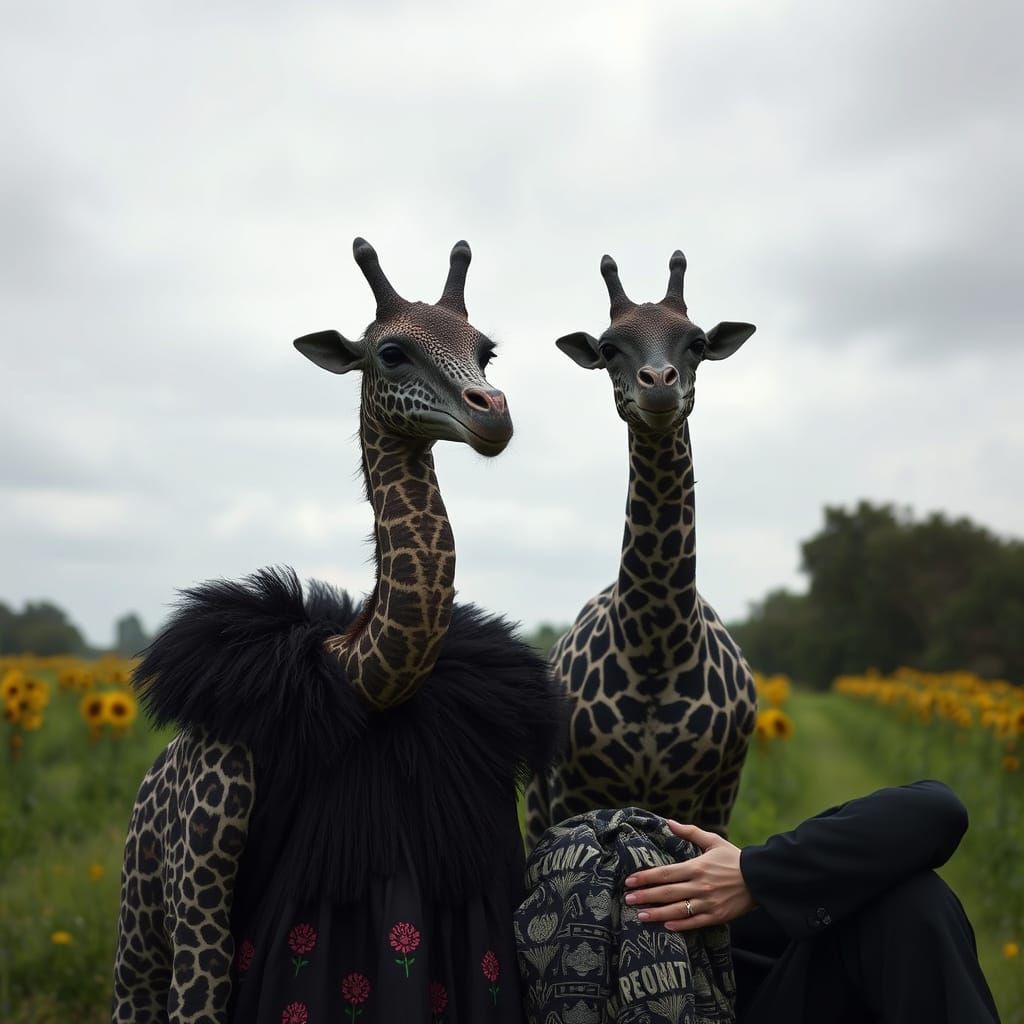 Surrealistic Zoo Scene in Vibrant Colors