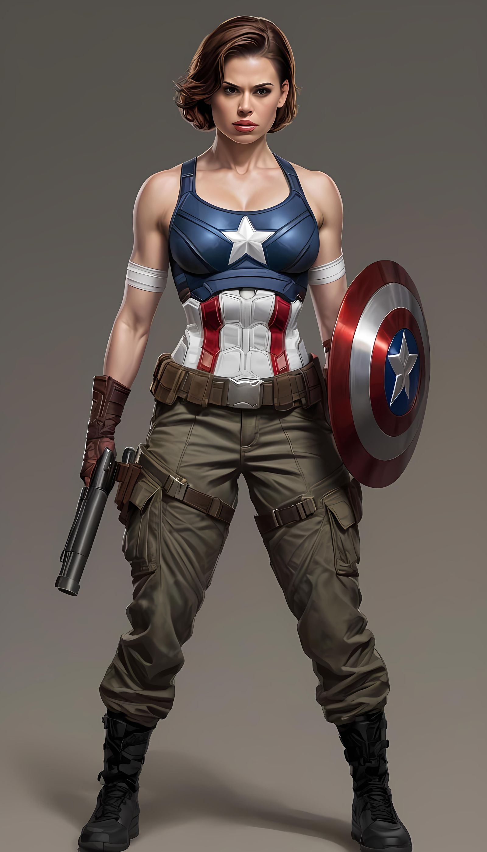 Female Captain America as Comic Book Art