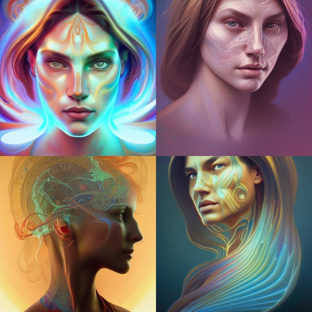 Visionary Portrait in Alex Grey Style