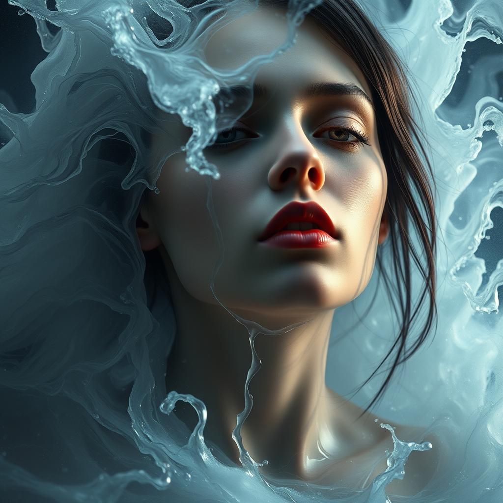 Woman in Tears: Hyper-Real Emotional Storm