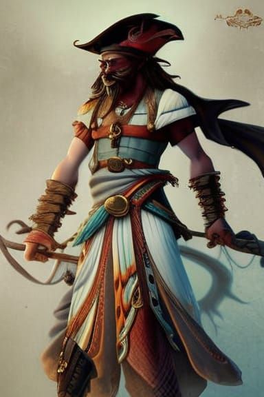 Detailed Pirate Face Painting on Artstation