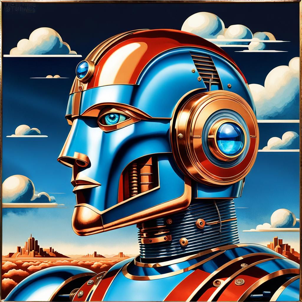 1930s Cyborg Robot in Art Deco Style
