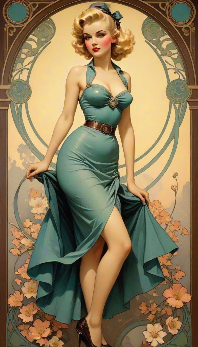 Ethereal Pin-Up Goddess in Soft Focus