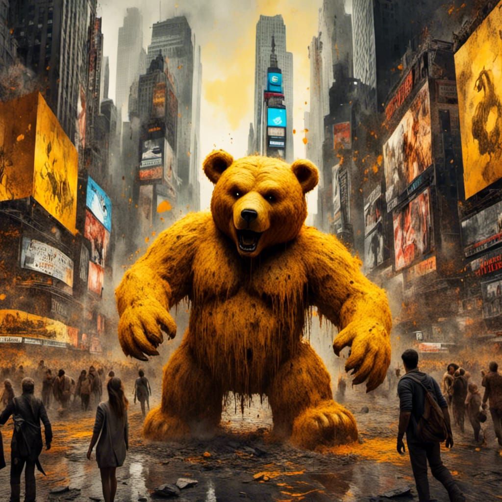 Giant Teddy Bear Rampage in Times Square