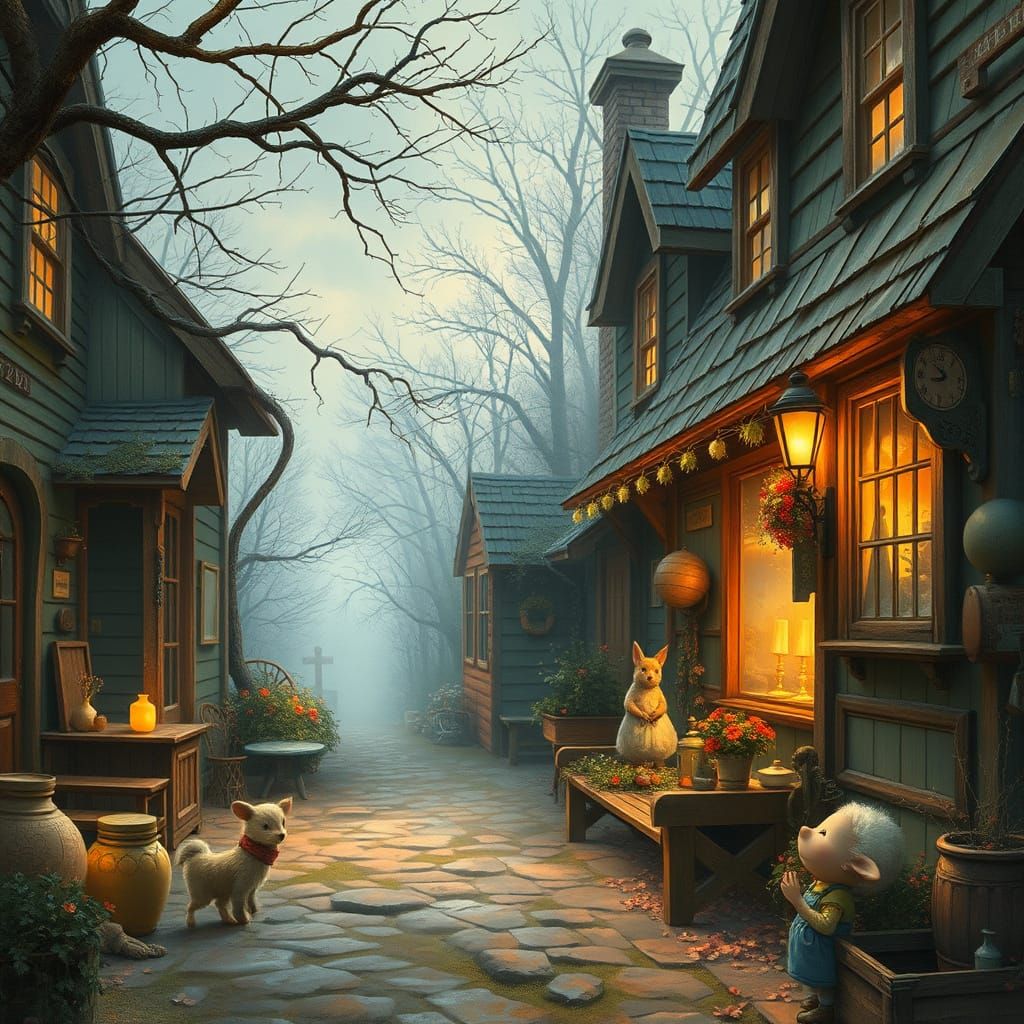 Nostalgic Childhood Scene in Gurney Style