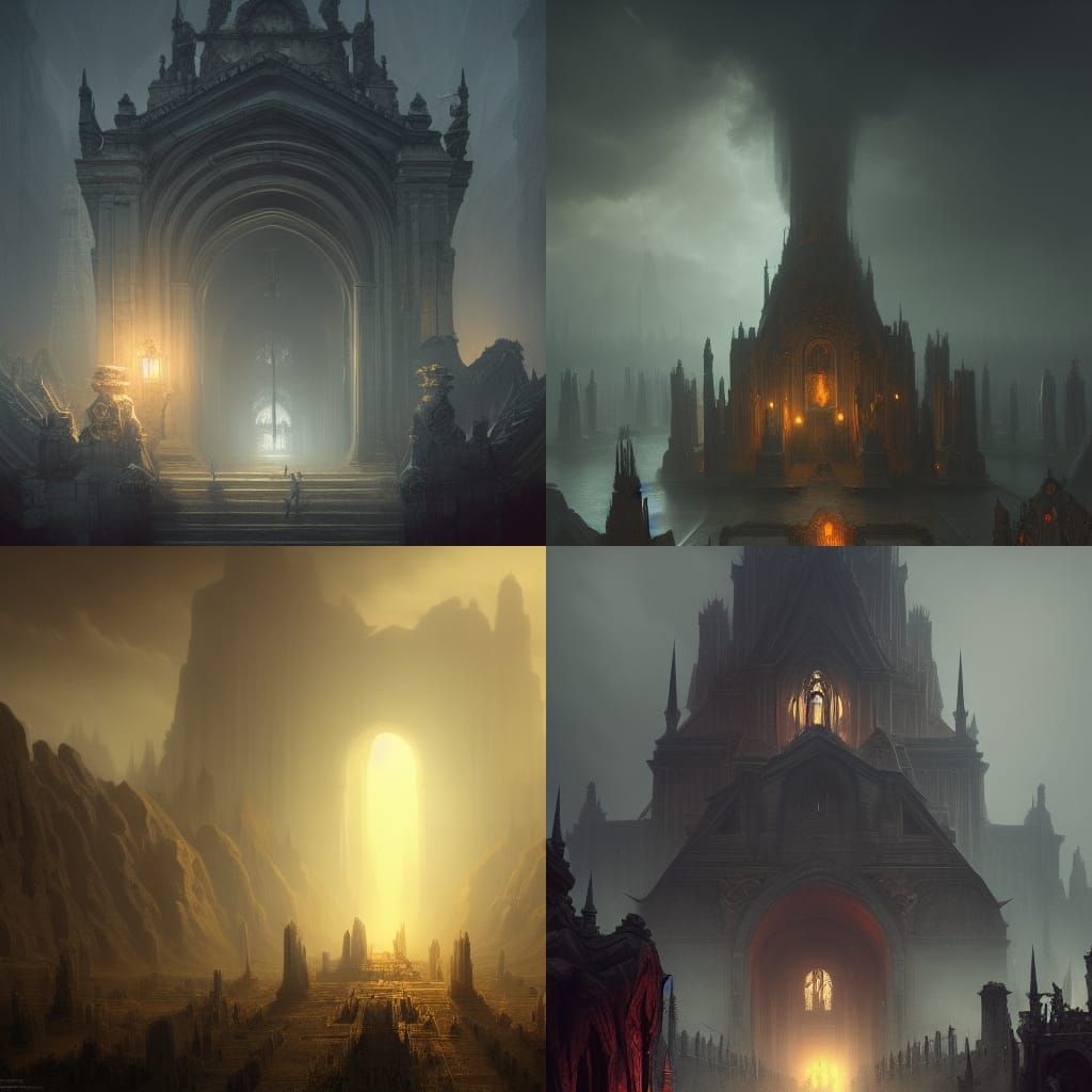 Dark Fantasy Necropolis Concept Art in 8K
