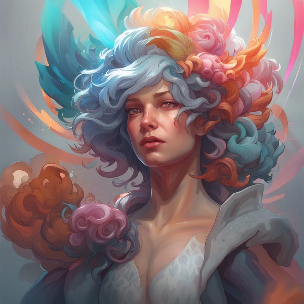 Cancer Portrait in Hyperdetailed Art Nouveau Style